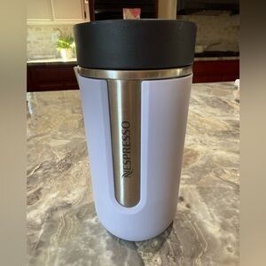 Nespresso Mug in Light Lavender and Silver 13.25oz travel mug